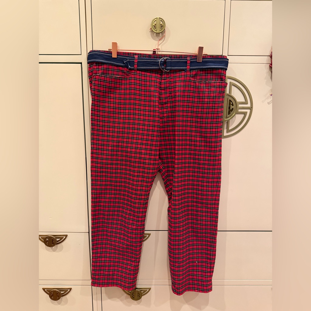 Dsquared2 Men's Red And Black Checkered Chinos